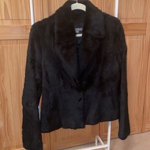 Bisou Bisou black rabbit fur jacket